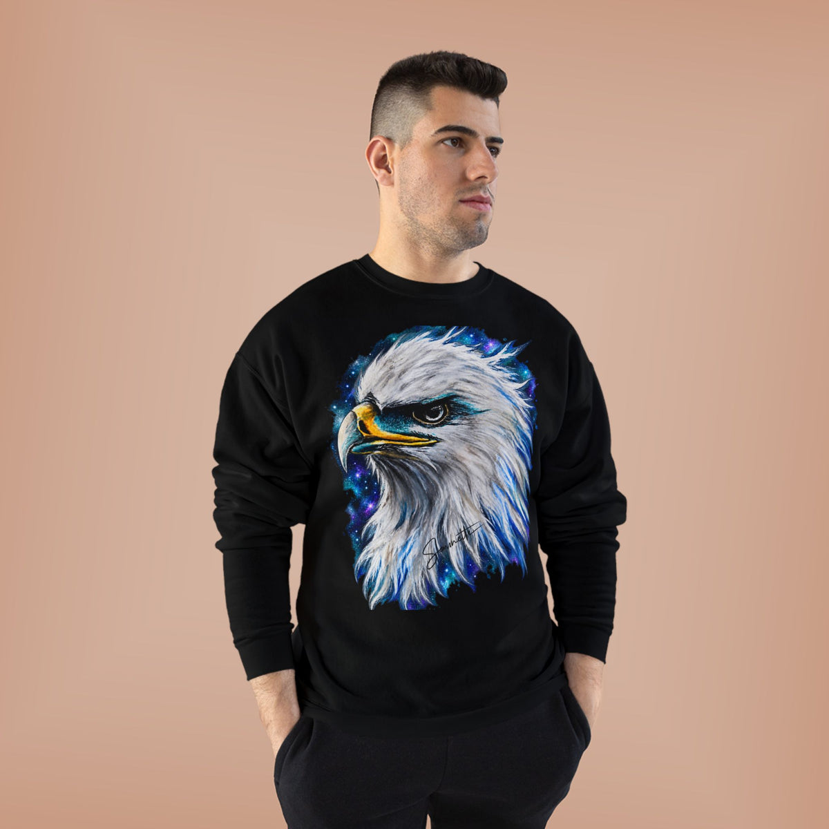 Unisex EcoSmart® Crewneck Sweatshirt-Eagle on Front