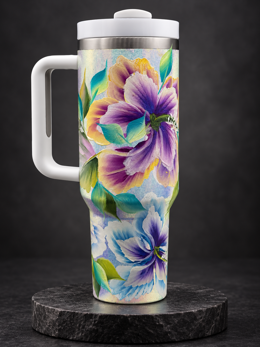 Multi colored Hibiscus-Hand painted